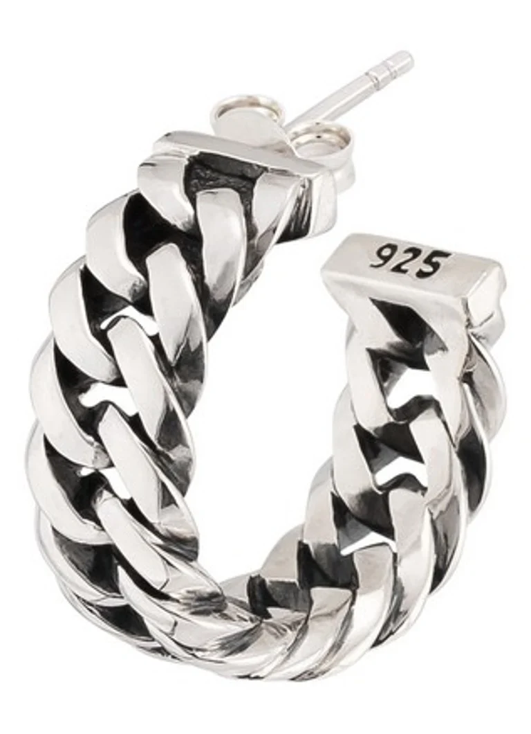 Buddha to Buddha Silver chain hoop earrings