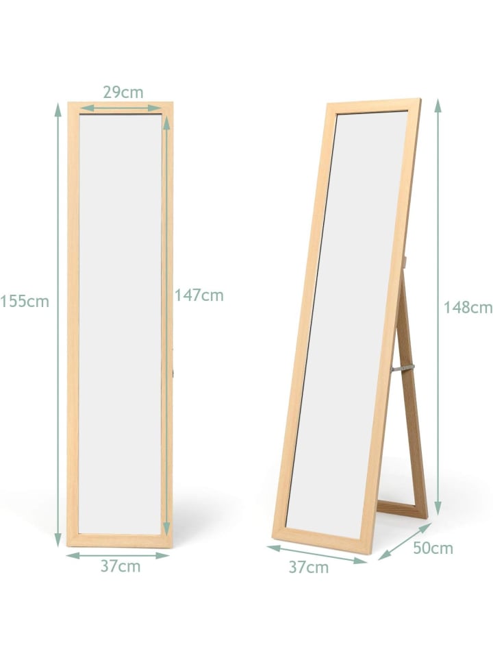 COSTWAY 2 in 1 Ganzkörperspiegel in Beige günstig kaufen 155 cm