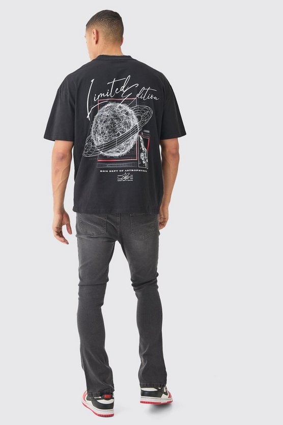 Oversize T-Shirt mit Space-Print