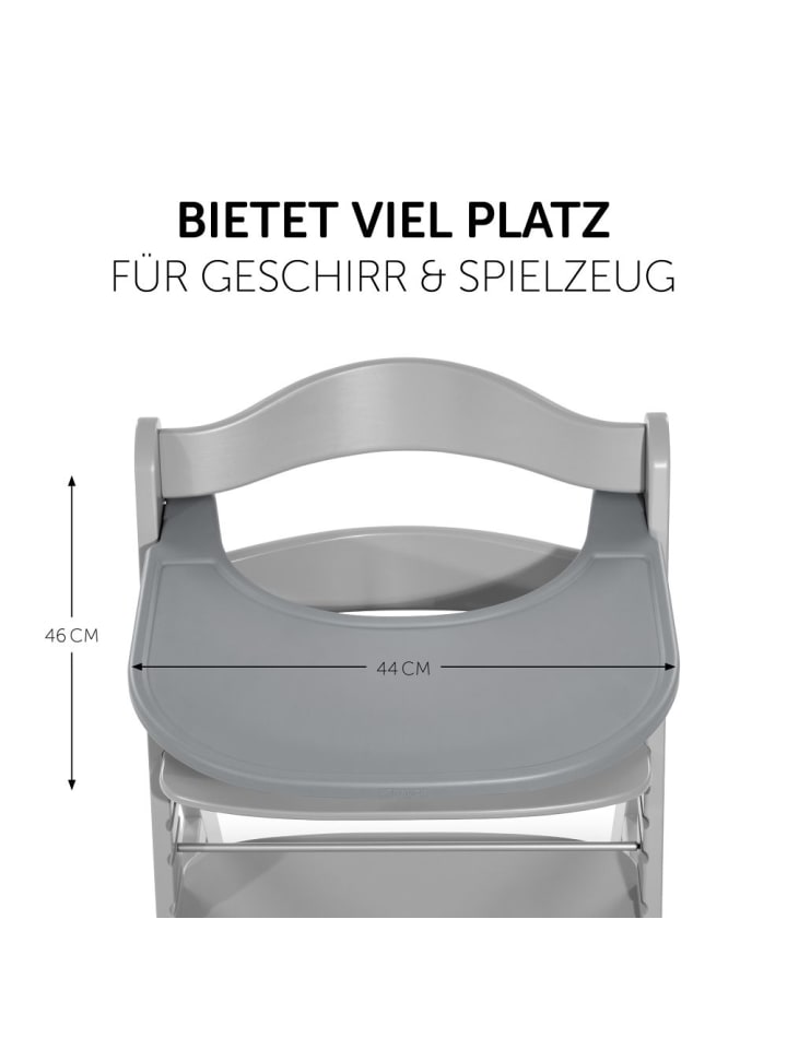 Hauck Essbrett und Tisch für Alpha Hochstuhl (Click Tray) in grau günstig kaufen onesize