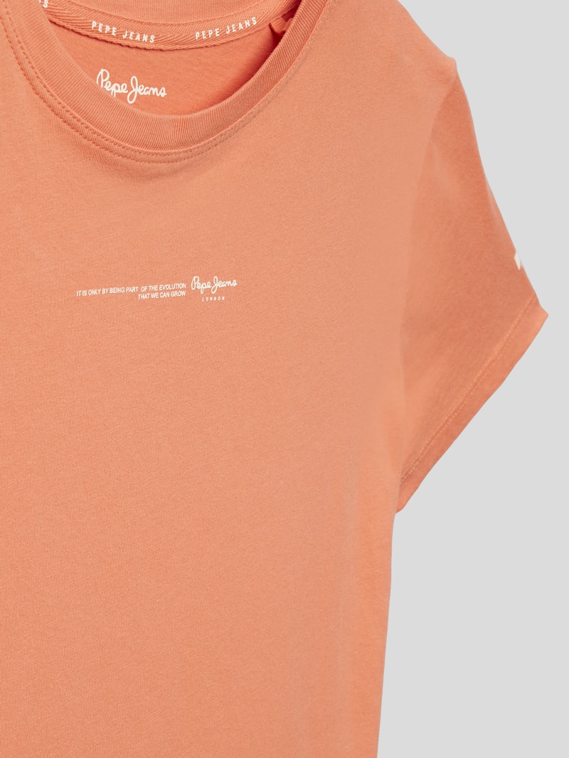 T-Shirt mit Statement-Print Modell 'DAVIDE' in orange