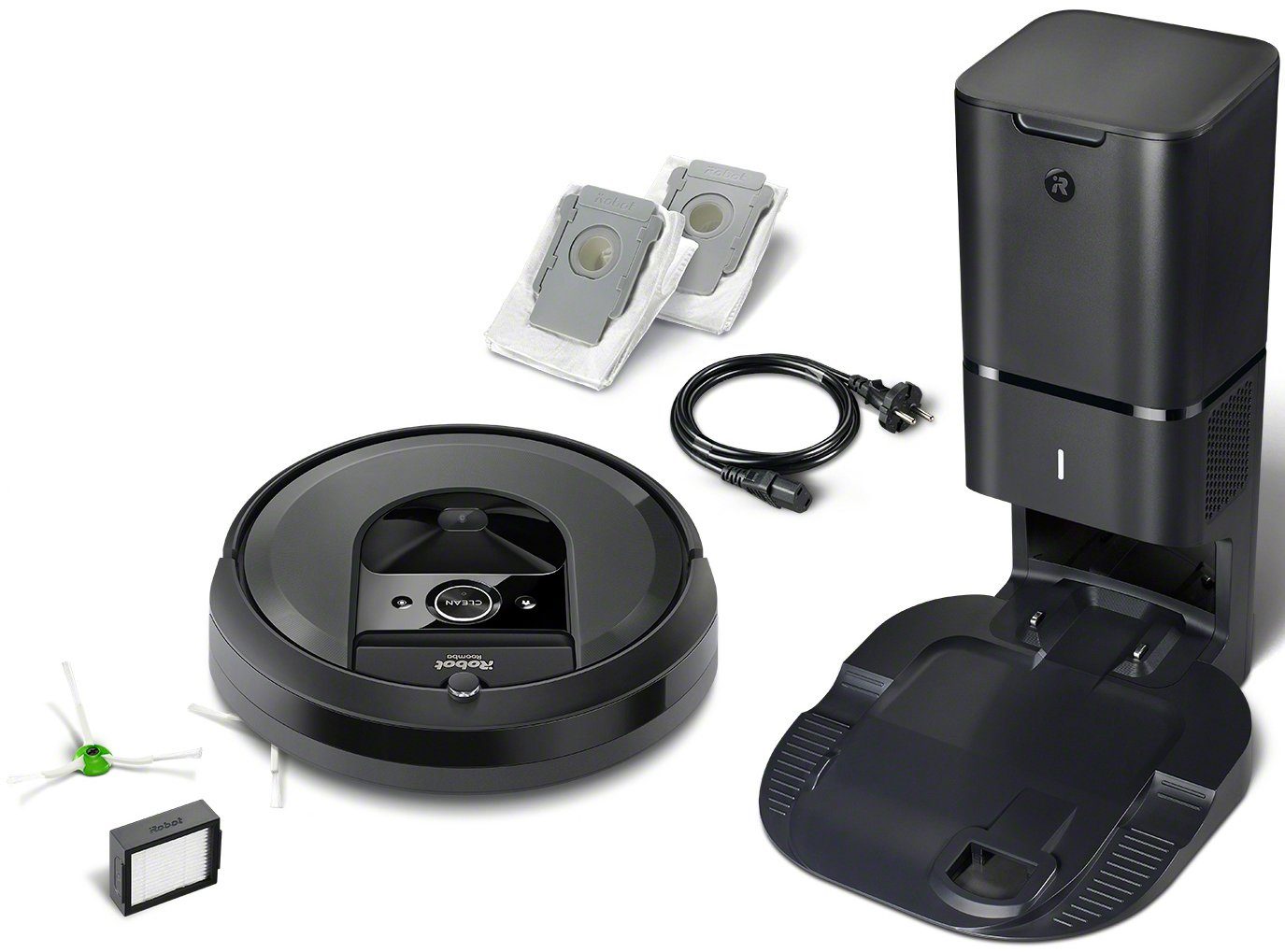 iRobot Saugroboter Roomba i7+ (i7558), mit Beutel, App-/Sprachsteuerung, Einzelraumkaritierung, Autom. Absaugstation