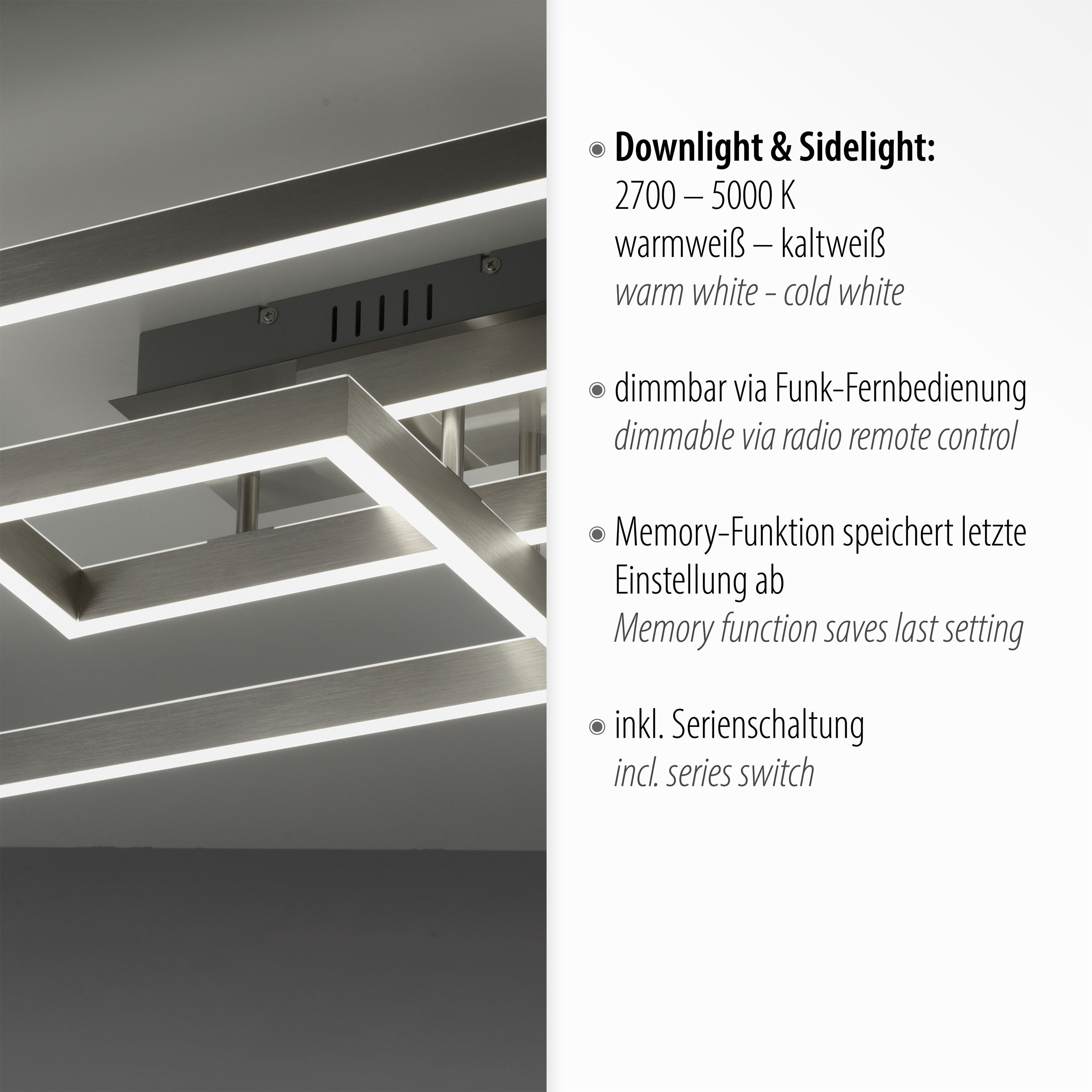Paul NeuhausLED-Deckenleuchte 2flg