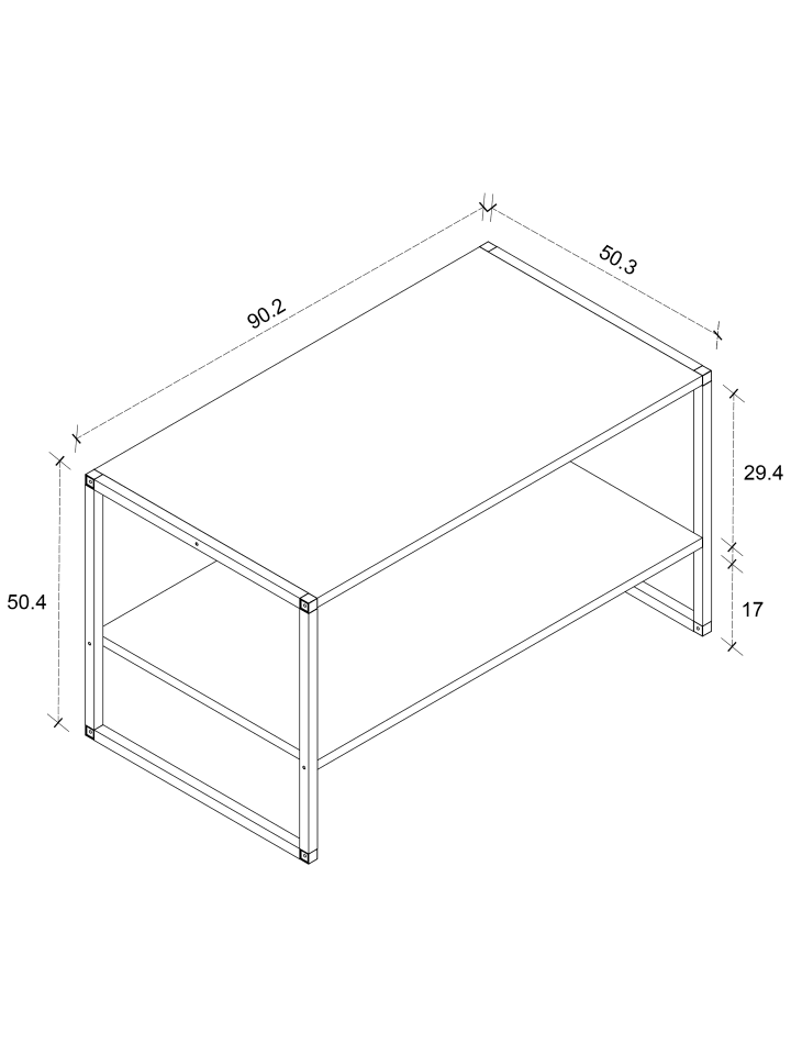 VCM  Industrie Styl Sofatisch Couchtisch Insasi L in Honig-Eiche günstig kaufen onesize