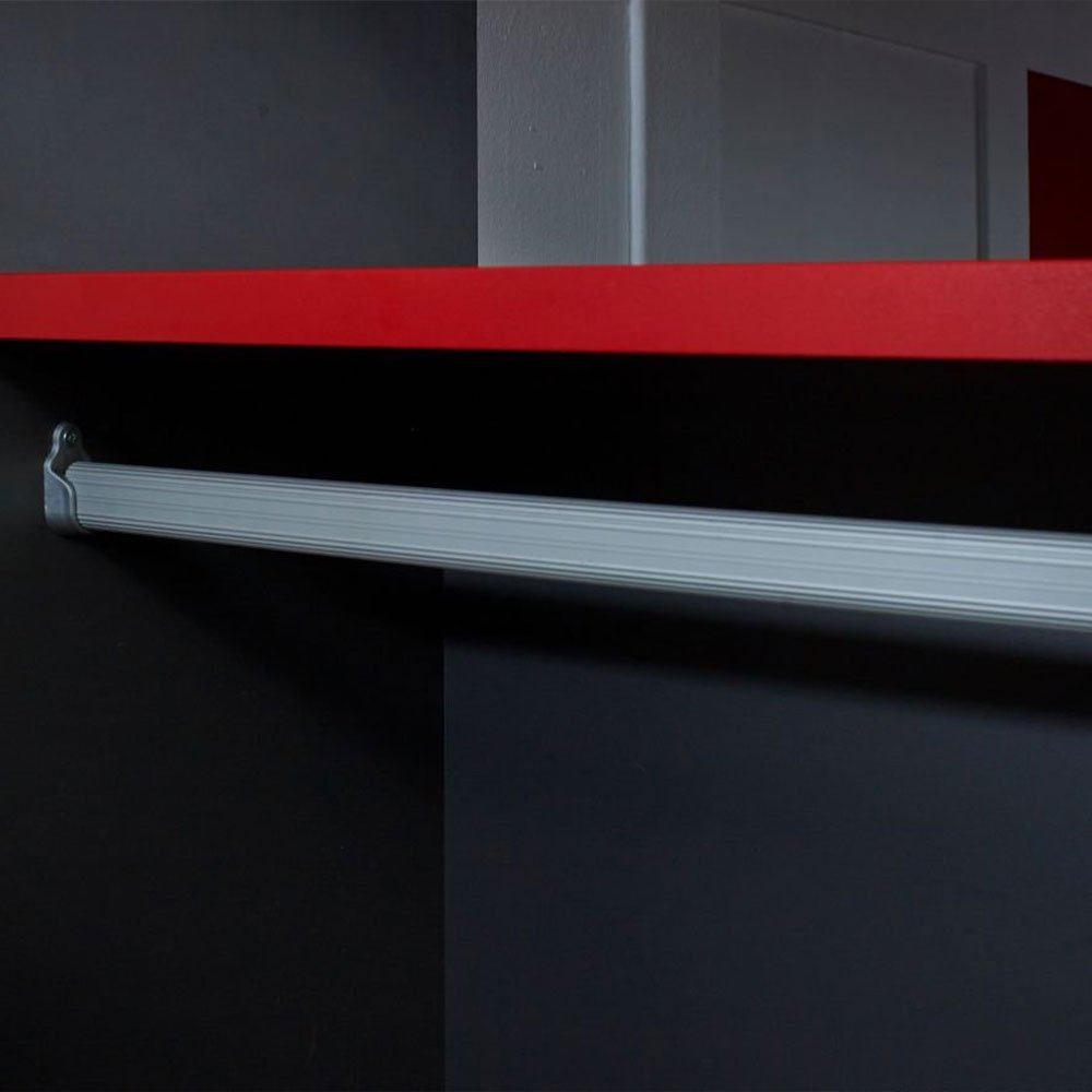 PodBed Grey and Red Gaming High Sleeper with Grey Sofa