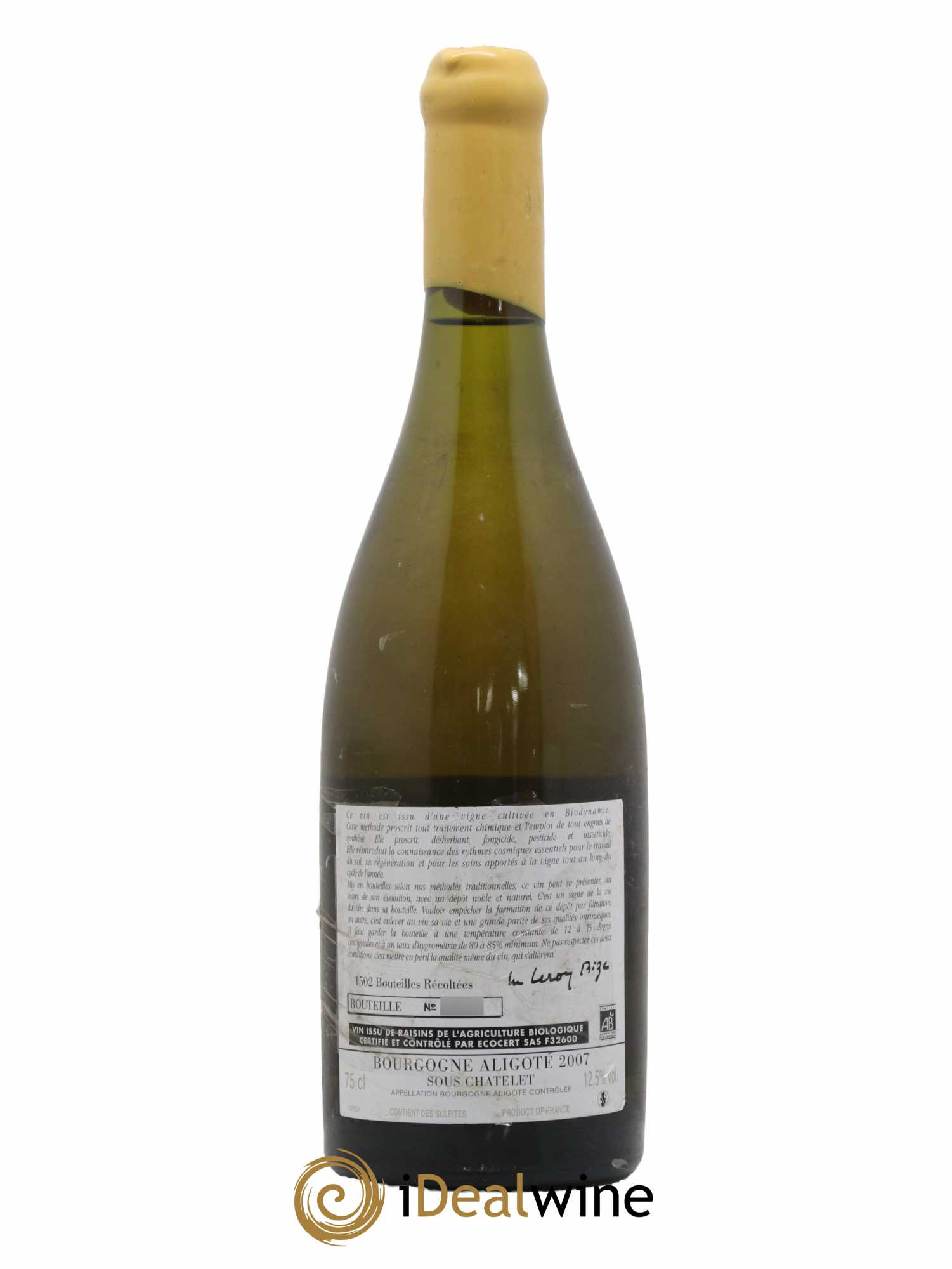 Bourgogne Aligoté Sous Chatelet d'Auvenay (Domaine)  2007 - Lot de 1 Bouteille