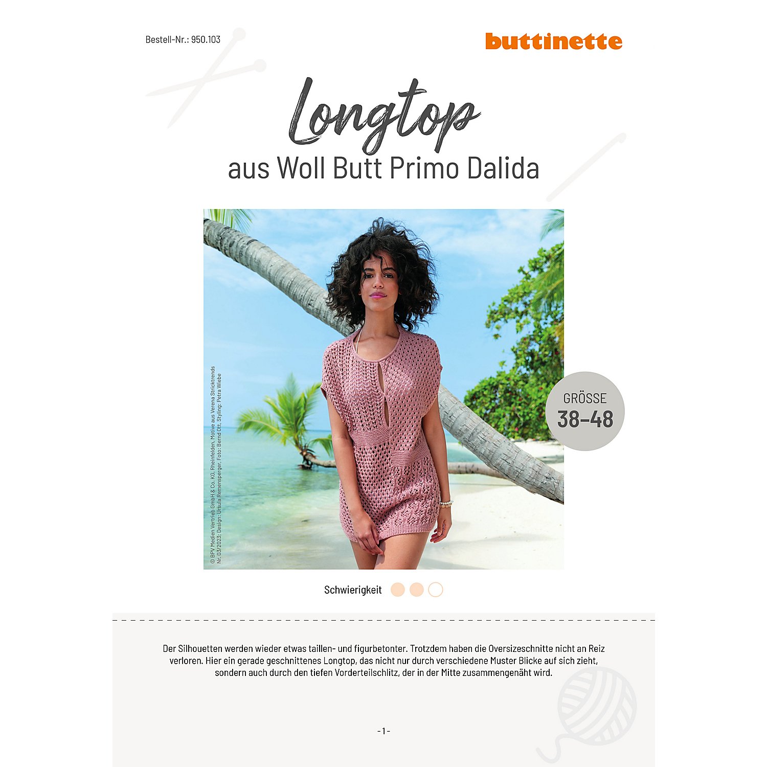 Strickanleitung – Longtop aus Woll Butt Primo Dalida