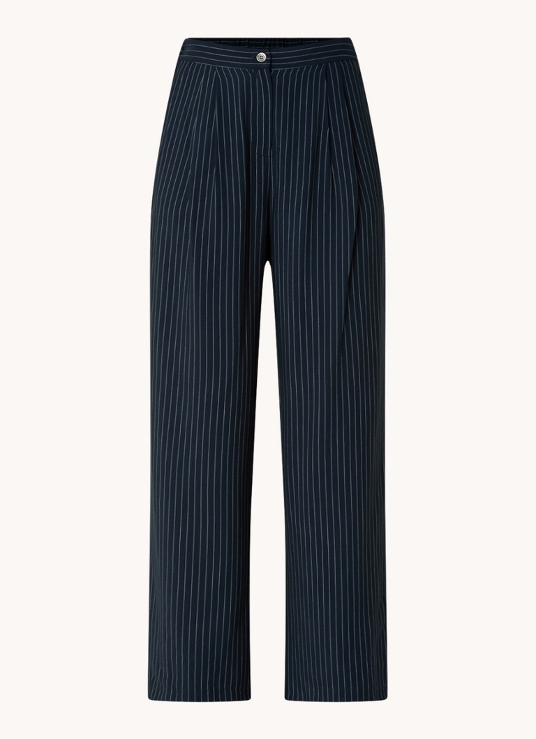 Pantaloni a gamba larga a vita alta con sottili righe modello Isabel di Modström