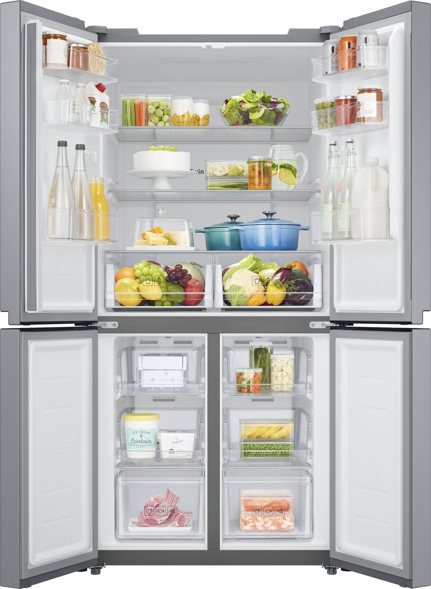 Samsung French Door RF4000 RF48A400EM9, 179,3 cm hoch, 83,3 cm breit
