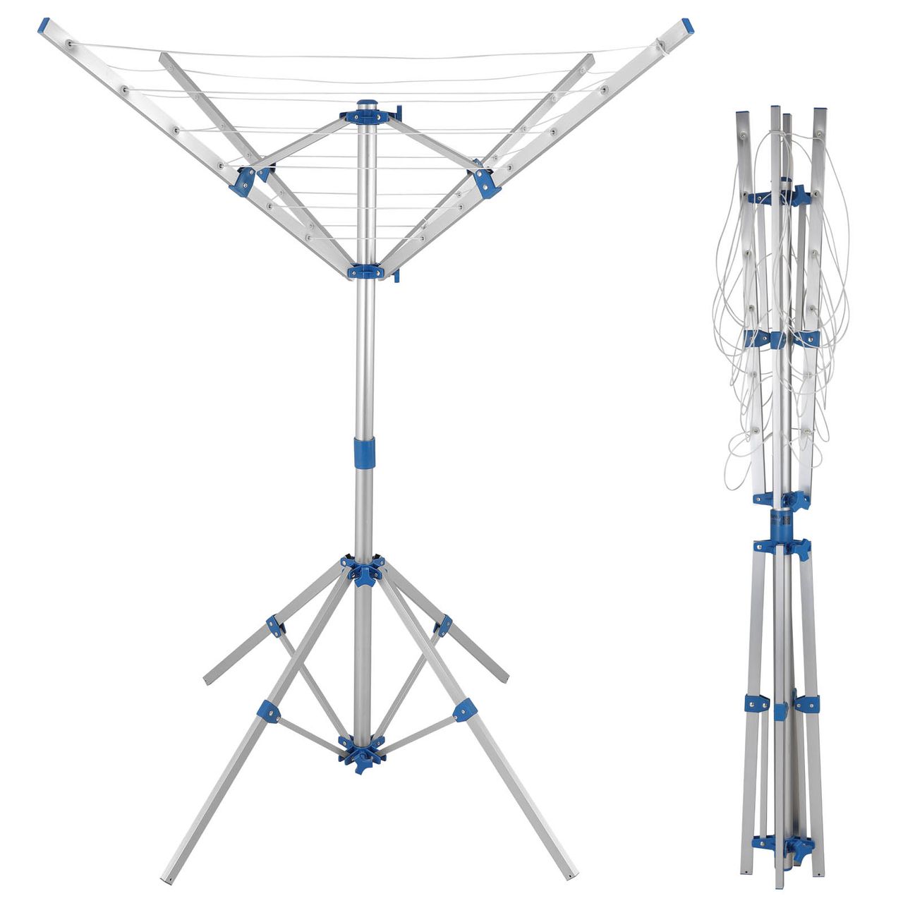 DEUBA Wäschespinne Camping 240 x 186cm silber / blau