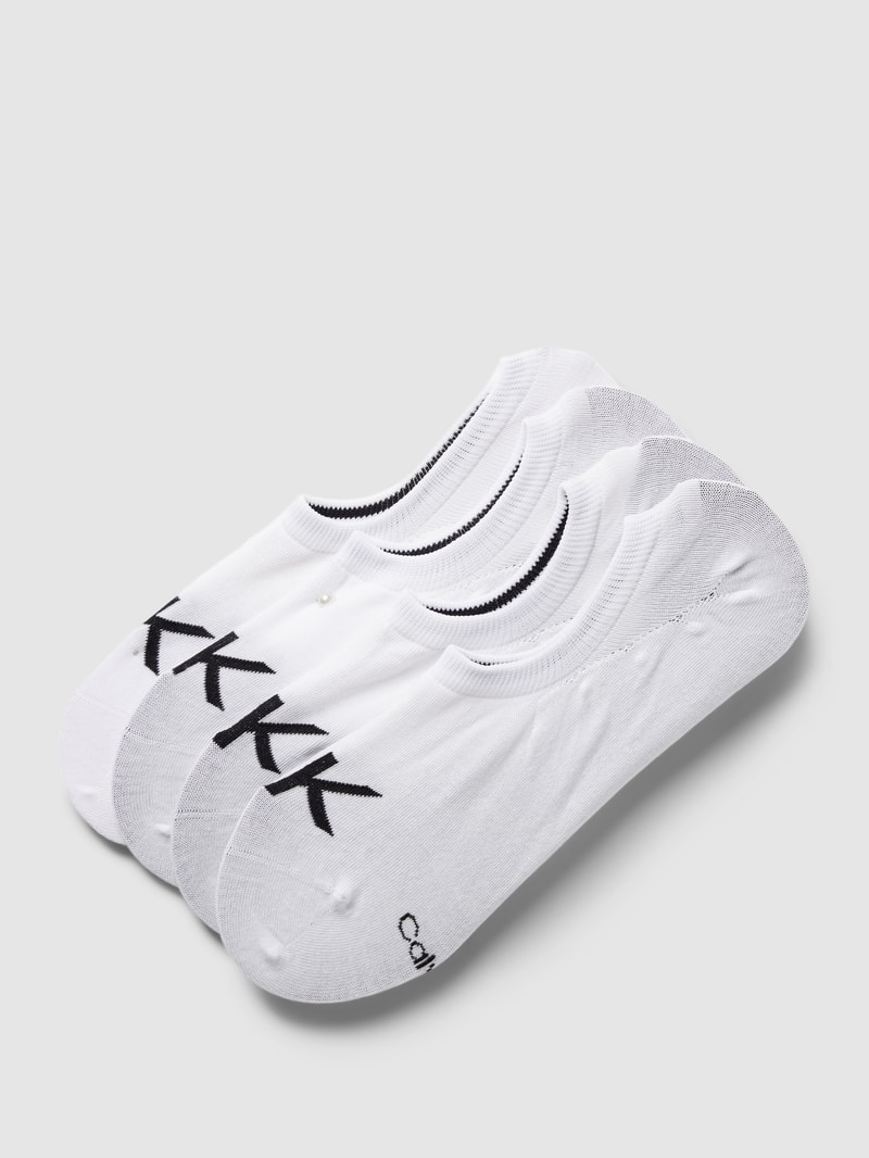 Füßlinge mit Label-Details im 4er-Pack in weiß