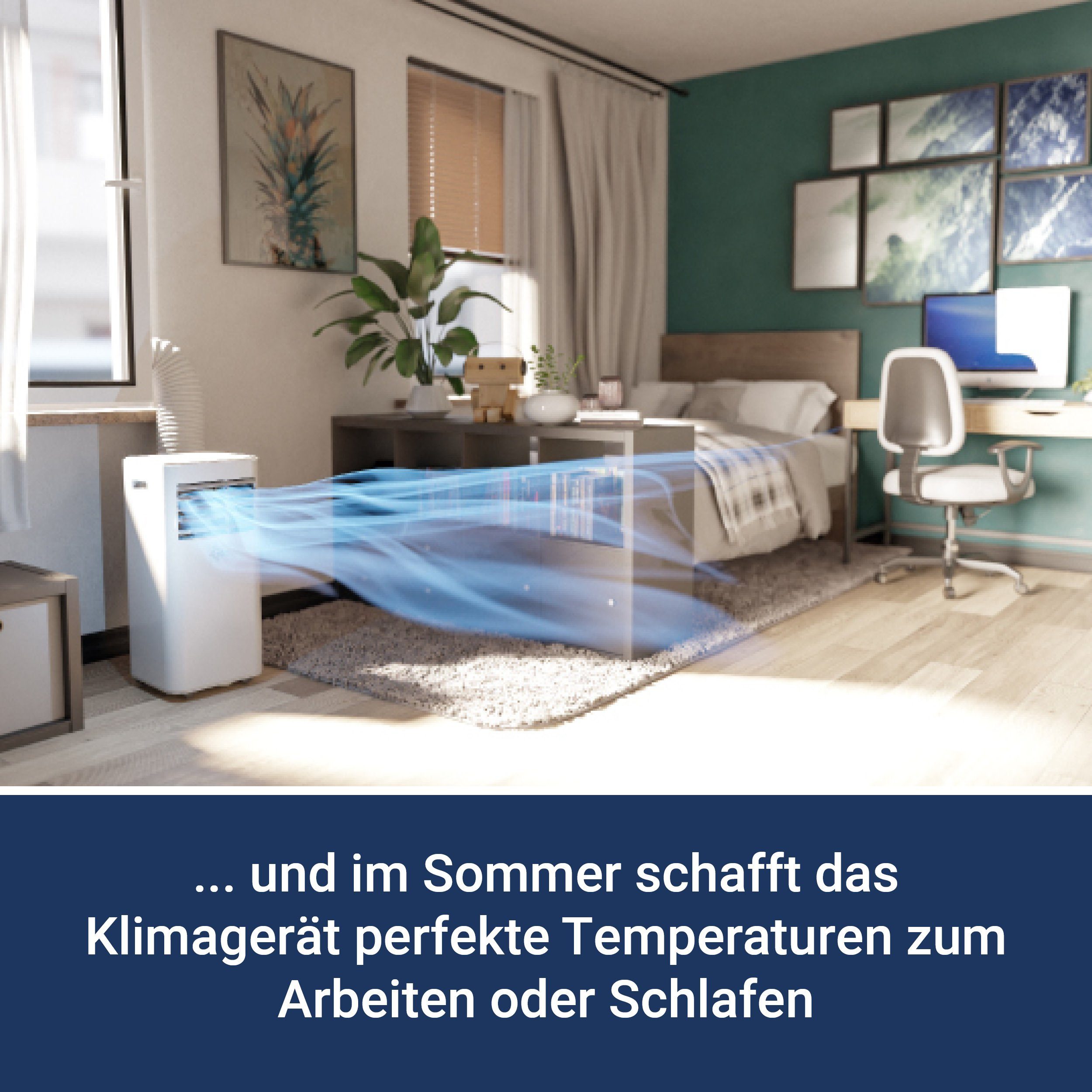 Suntec Wellness Luftentfeuchter Move 7000, für 60 m³ Räume, Entfeuchtung 24,00 l/Tag, Kombigerät aus Entfeuchter + Kühler, 2050 W, Max. 380 m³/h Luftstrom