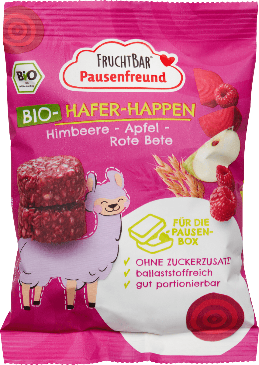 Kindersnack Pausenfreund Hafer-Happen, Himbeere, Apfel & Rote Bete ab 3 Jahren, 80 g