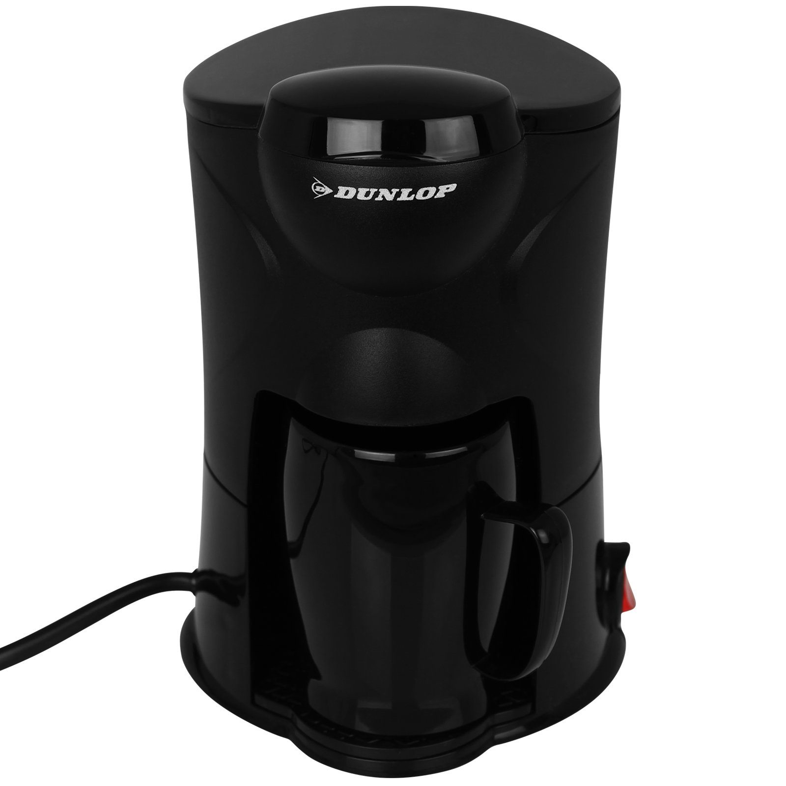 Dunlop Reisekaffeemaschine Kaffeemaschine für 1 Tasse mit Modellwahl, Dauerfilter, Kaffeetasse Kaffee Tasse Auto LKW PKW Unterwegs To Go