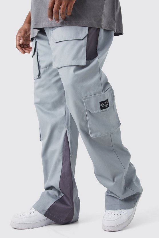 Plus Slim-Fit Colorblock Cargo-Hose