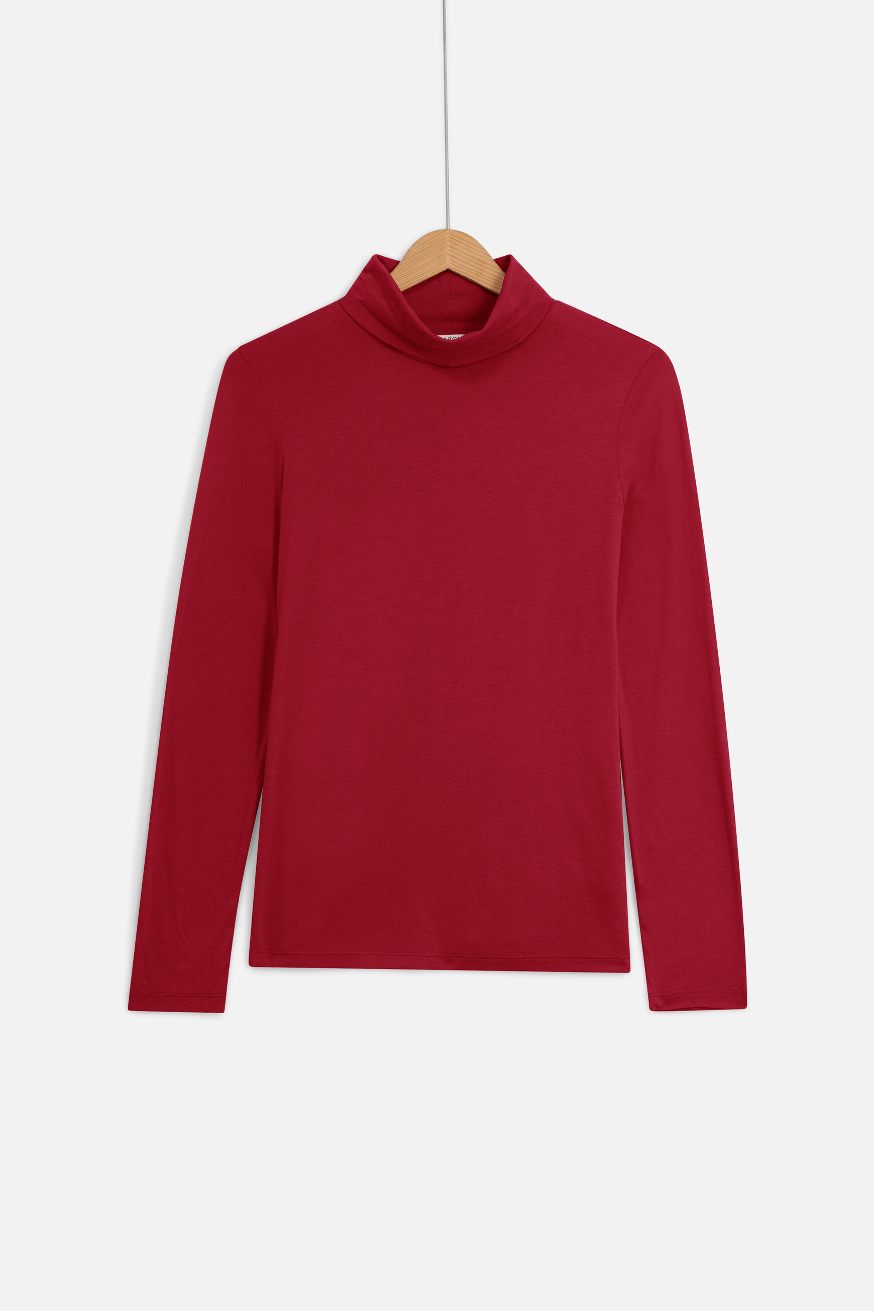 tee shirt uni lilib rouge fonce femme