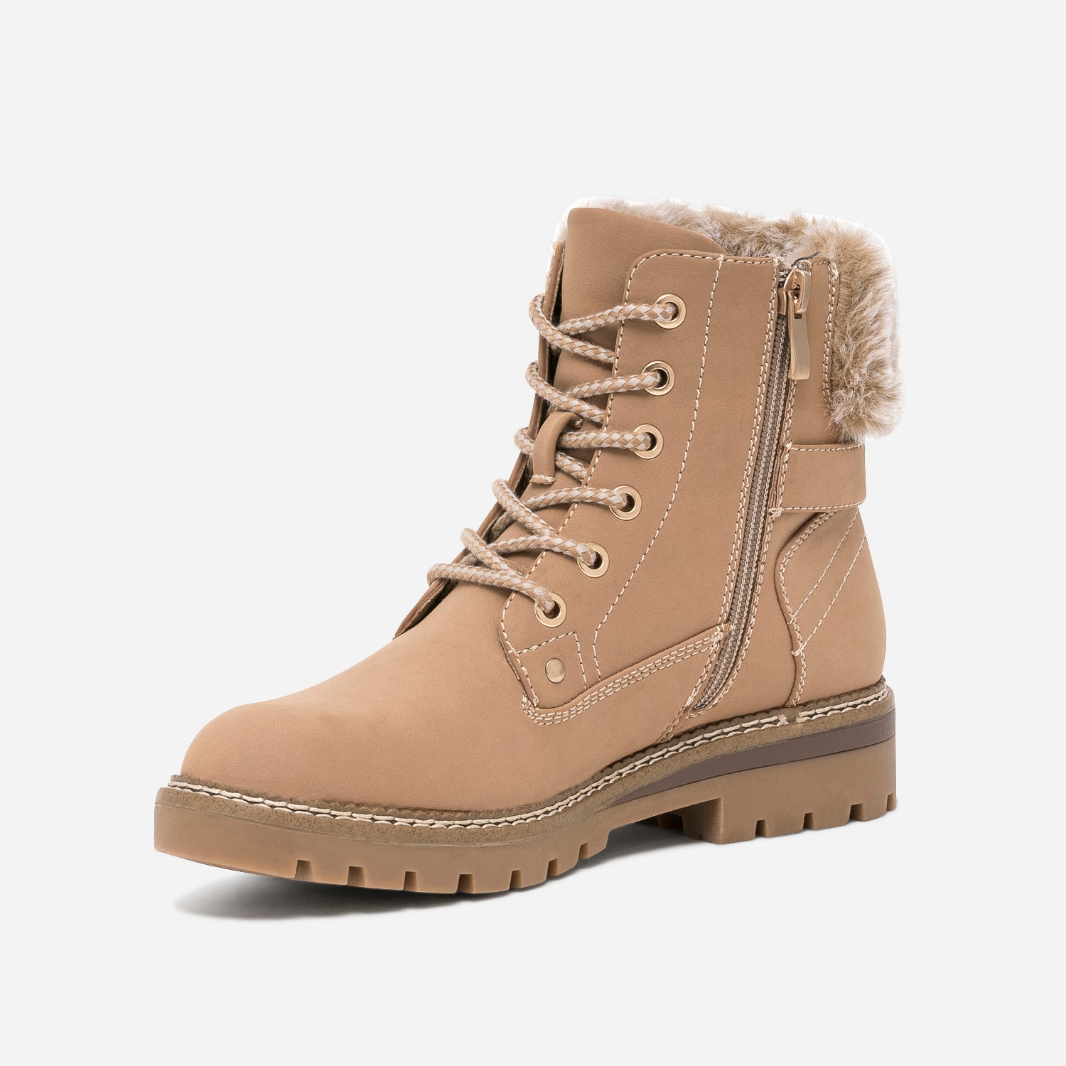 Bottine beige fourrée