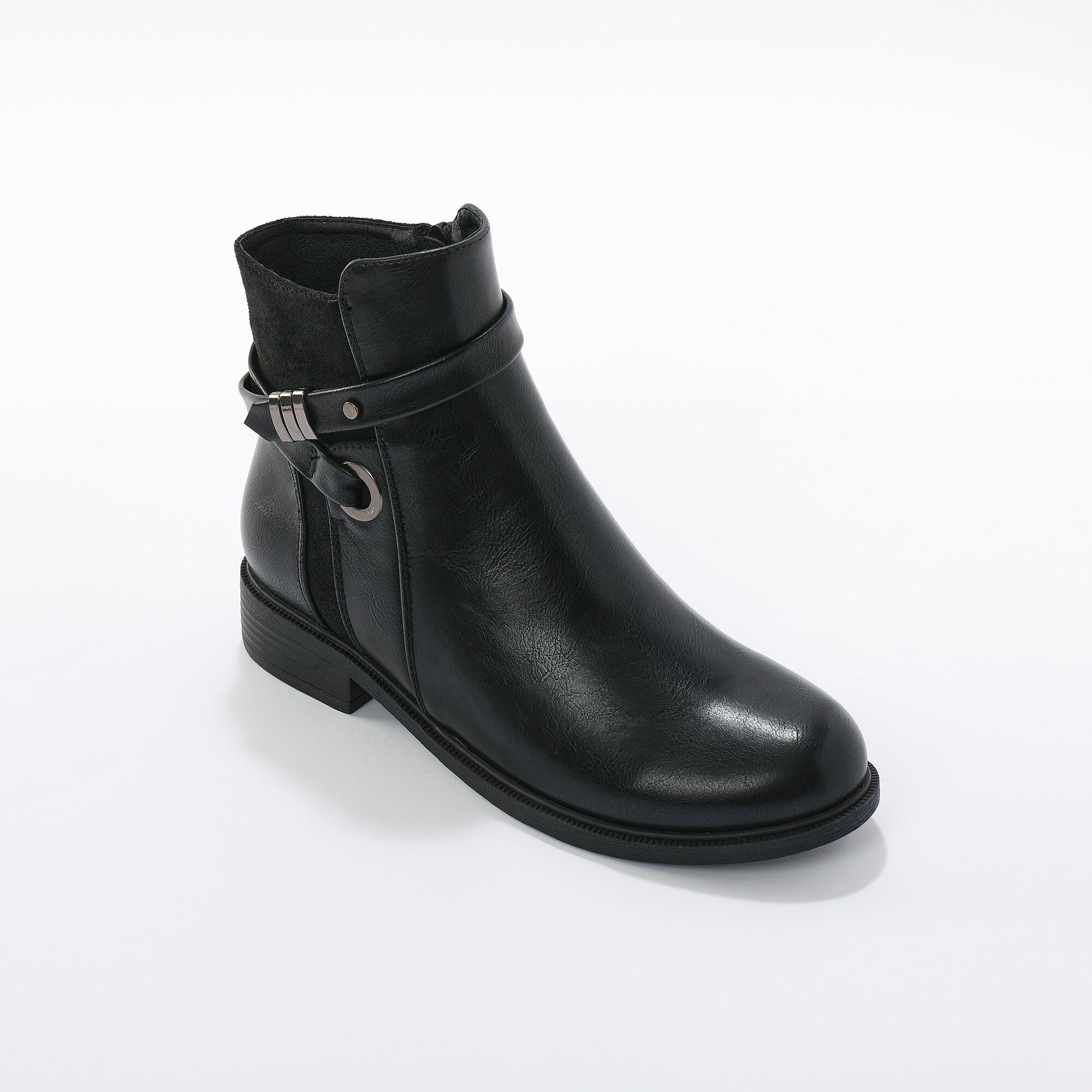Boots zippées avec bride fantaisie