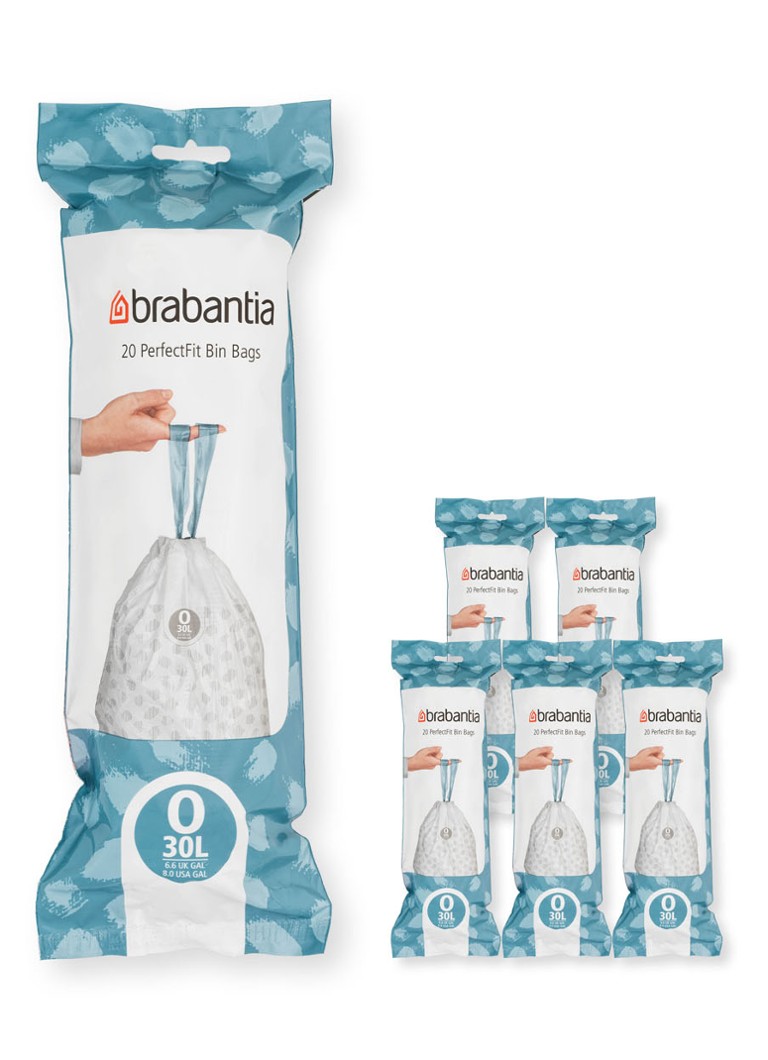 Bolsas de basura Brabantia Perfect Fit, tamaño O, 30 litros, paquete de 6 x 20