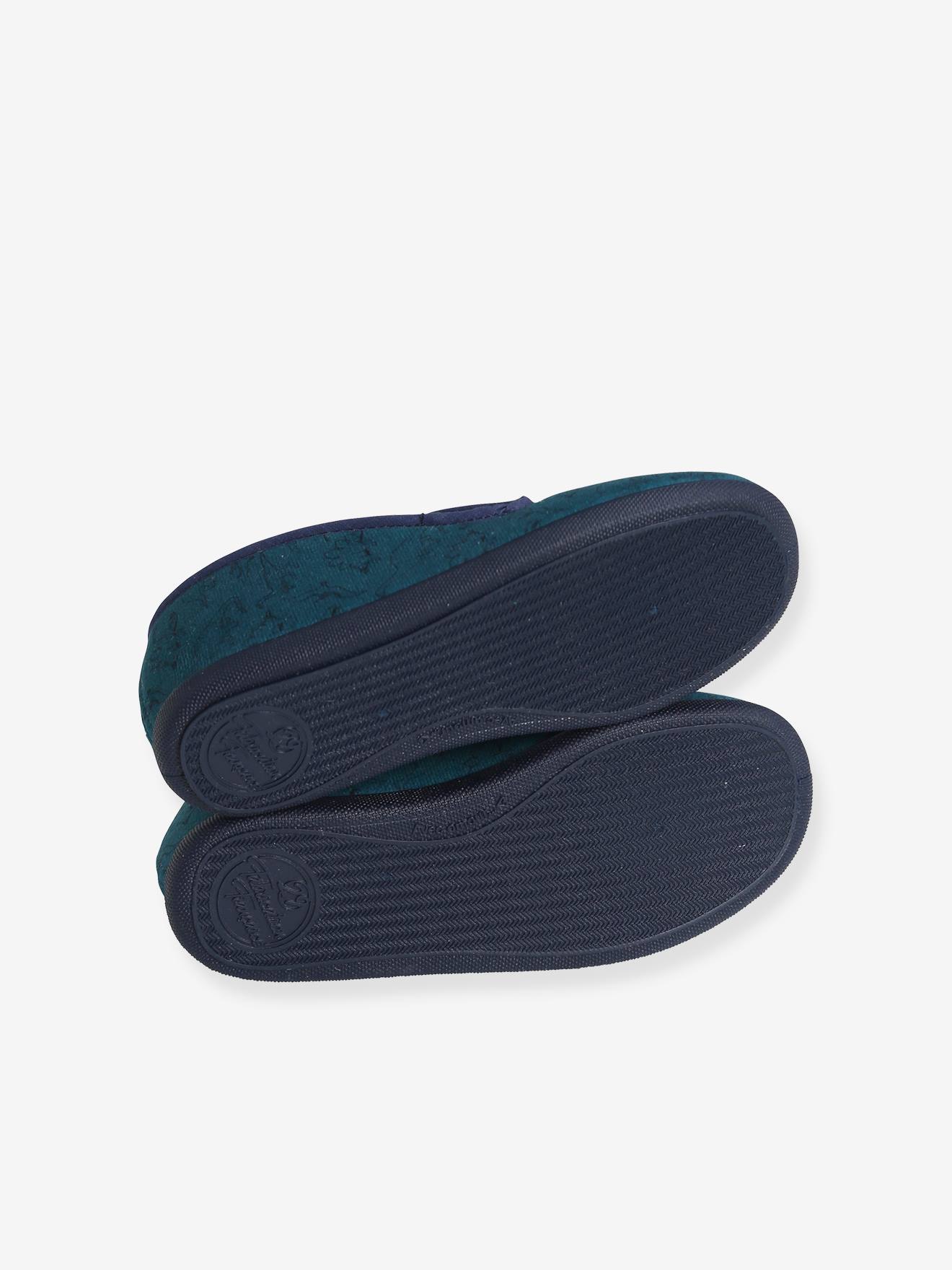 Chaussons slip-on garçon fabriqués en France bleu