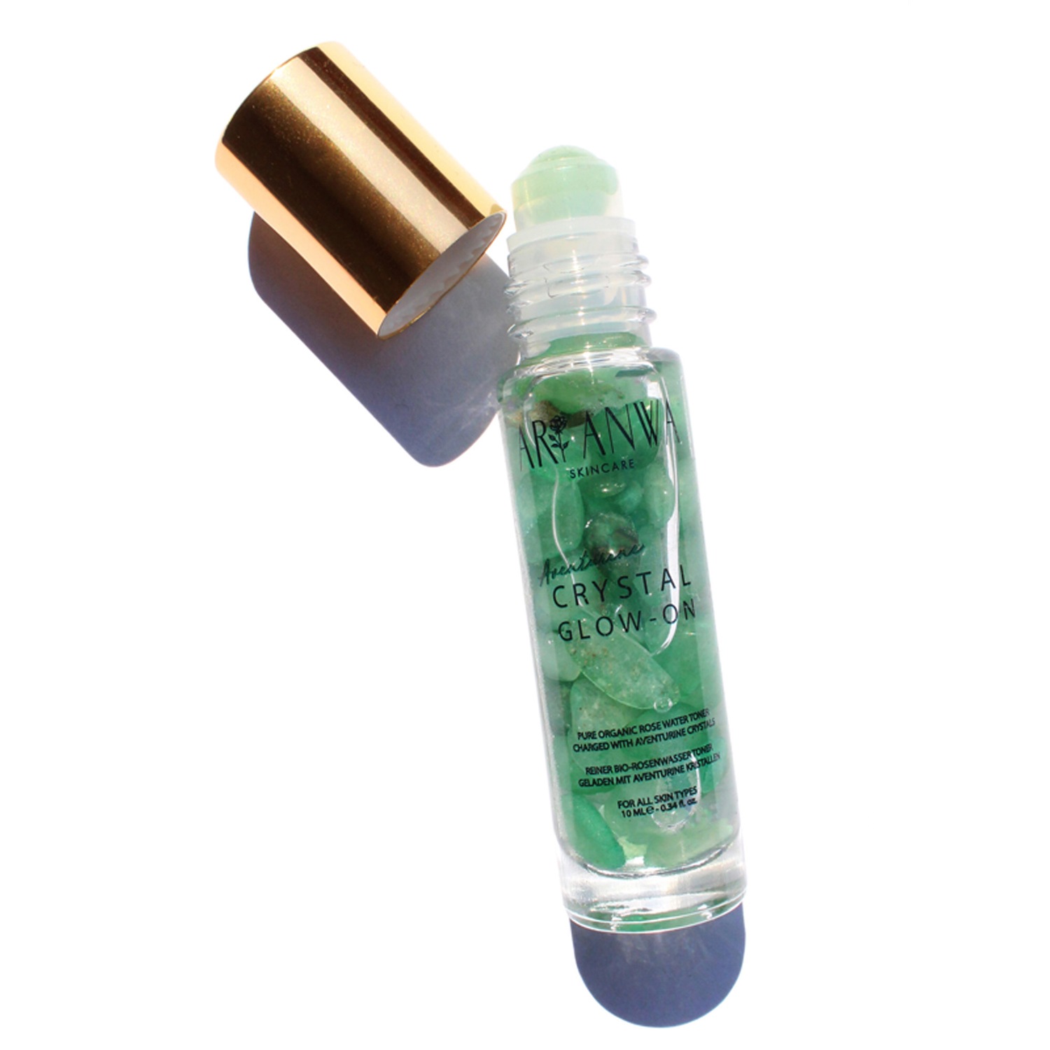 Kühlender Roll-On mit Aventurine und Rosenwasser - Crystal Glow On