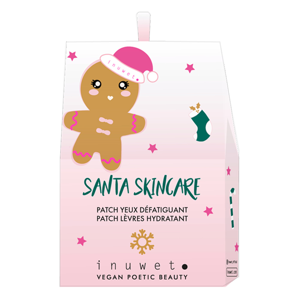Inuwet Santa - Patchs yeux défatiguant & Patchs lèvres repulpant et hydratant Soins Visage Naturels & Vegan