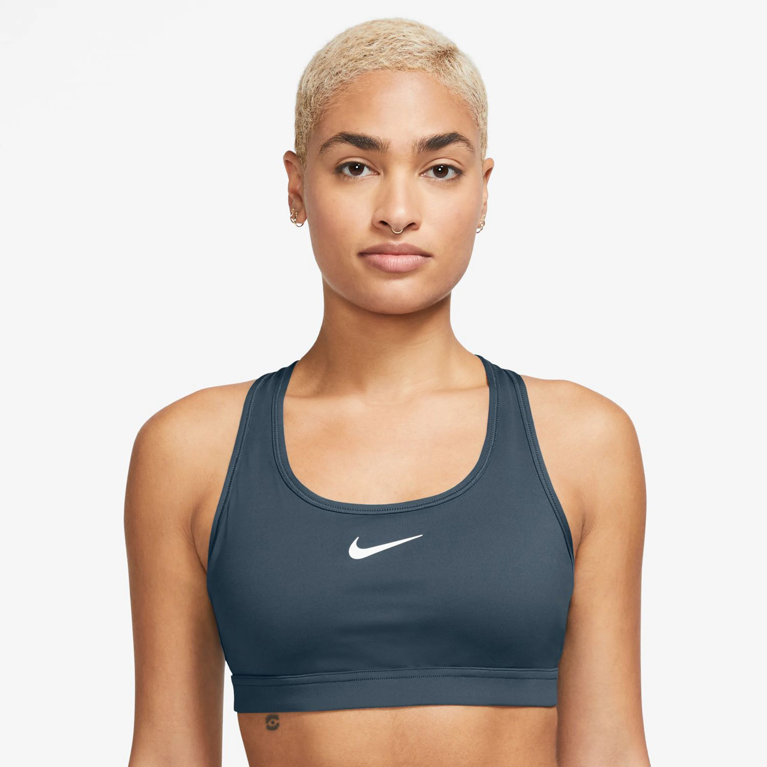 Swoosh MED Support Bra Sport-BH Damen - Dunkelblau