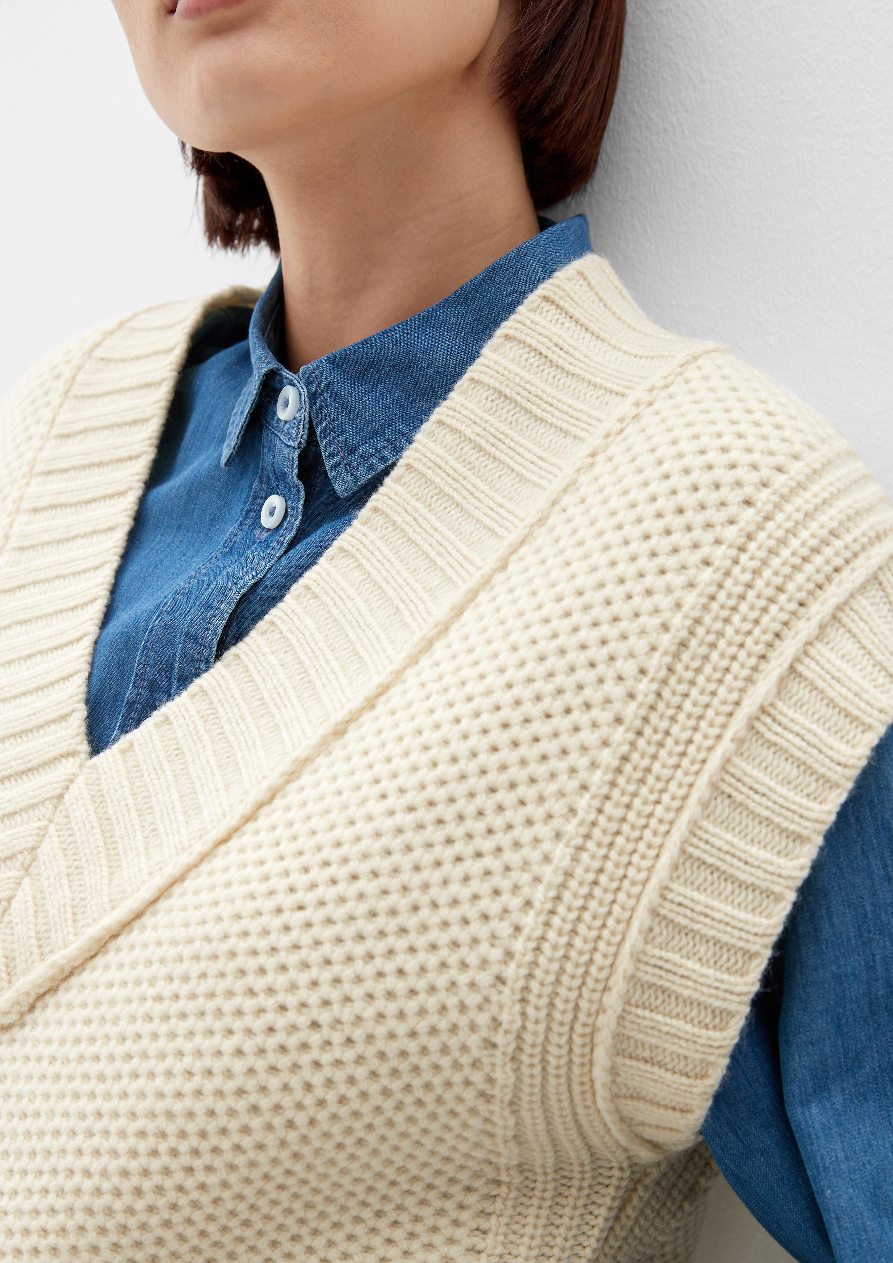 Kurzarm-Pullover aus Wolle  2121175-01Y8
