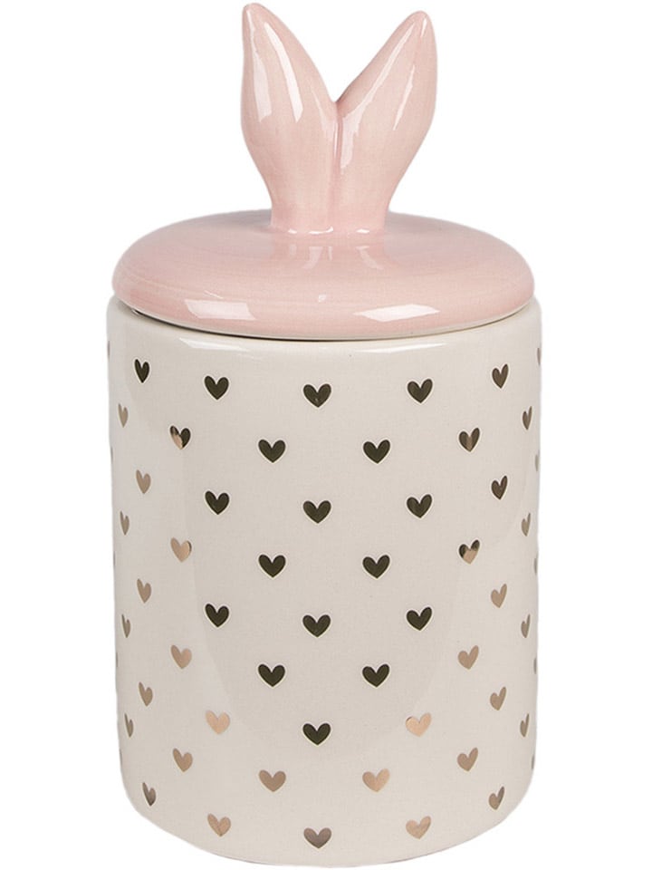 Clayre & Eef Vorratsbehälter in Creme/ Rosa - (H)22 x Ø 11 cm günstig kaufen onesize
