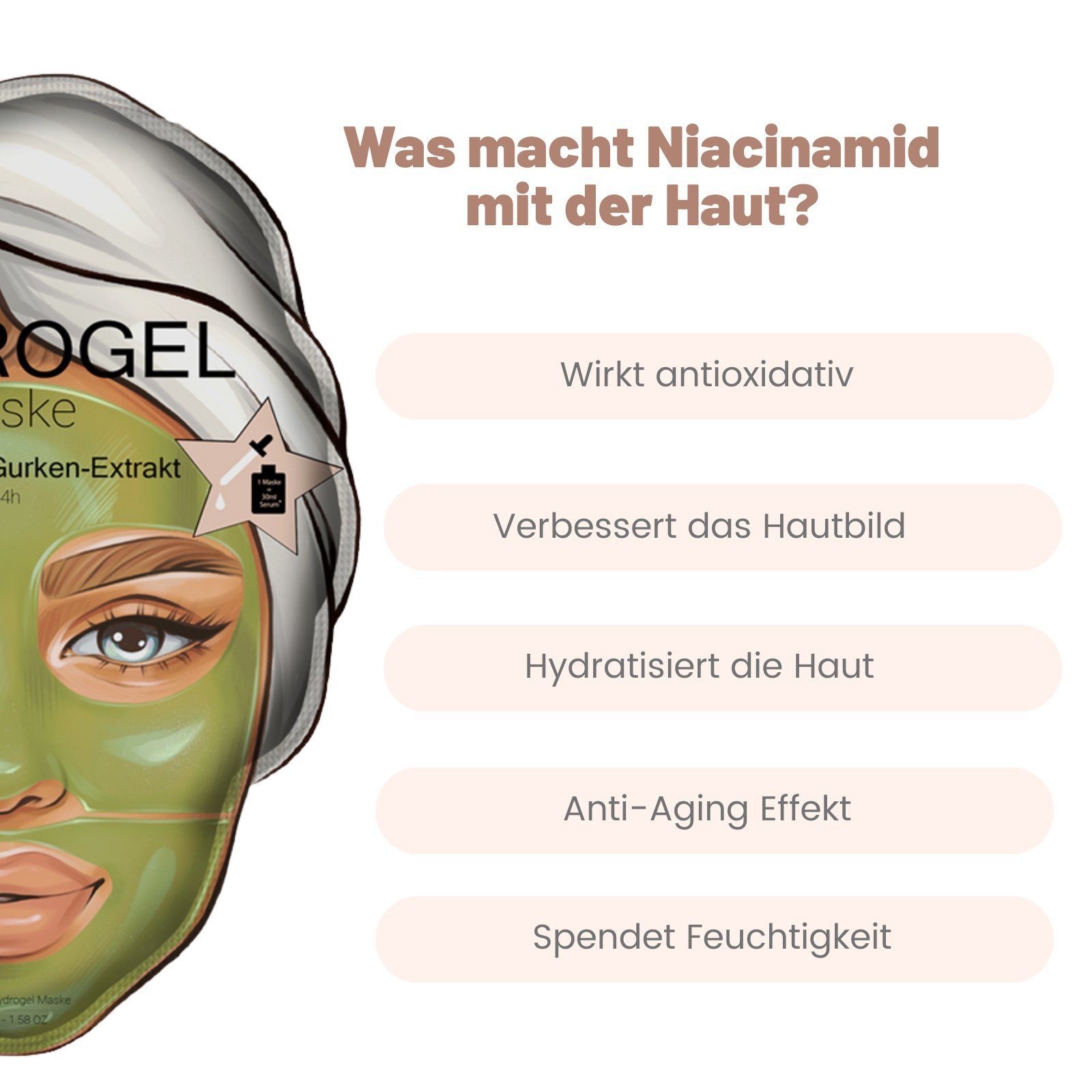 Sisters & Me Gesichtsmaske 5x Sisters & Me Hydrogel Detox Maske, Anti Pickel Masken, 5-tlg.