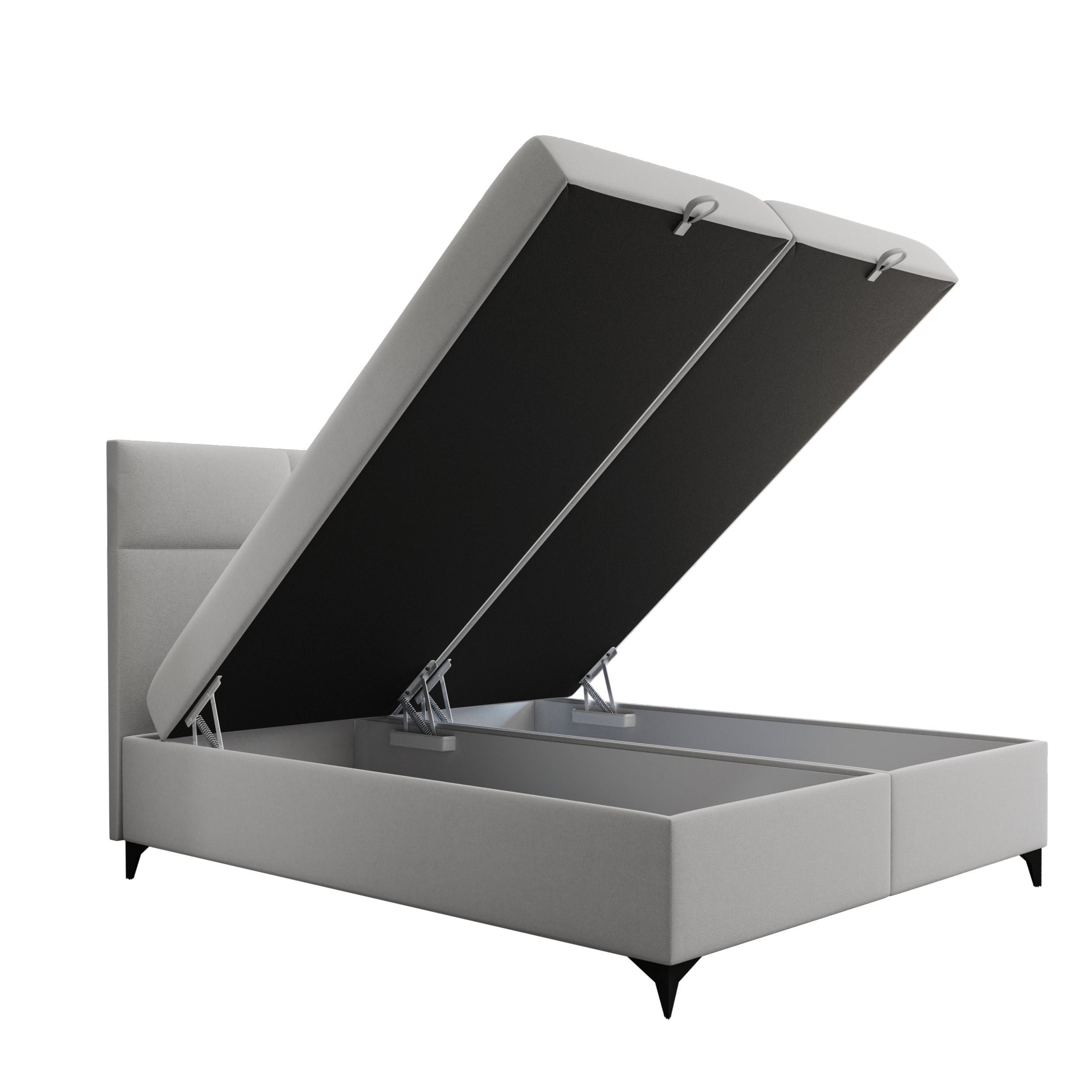 Stylefy Boxspringbett Libra (Schlafzimmerbett, Bett), 140/160/180/200 x 200 cm, wahlweise mit Topper, mit Taschenfederkern Matratze, Bettkasten, Kopfteil gepolstert