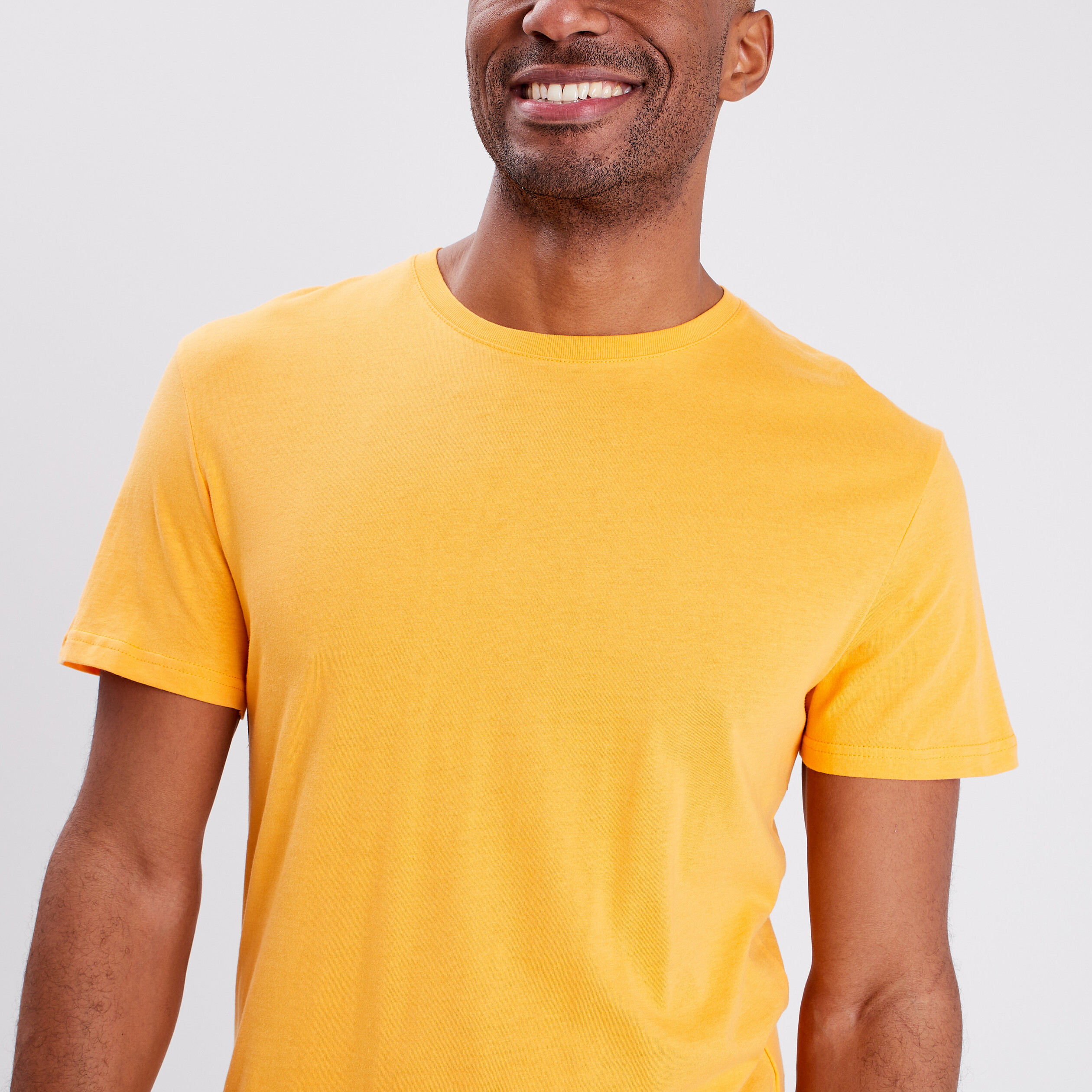 T-shirt en coton manches courtes orange clair homme | La Halle