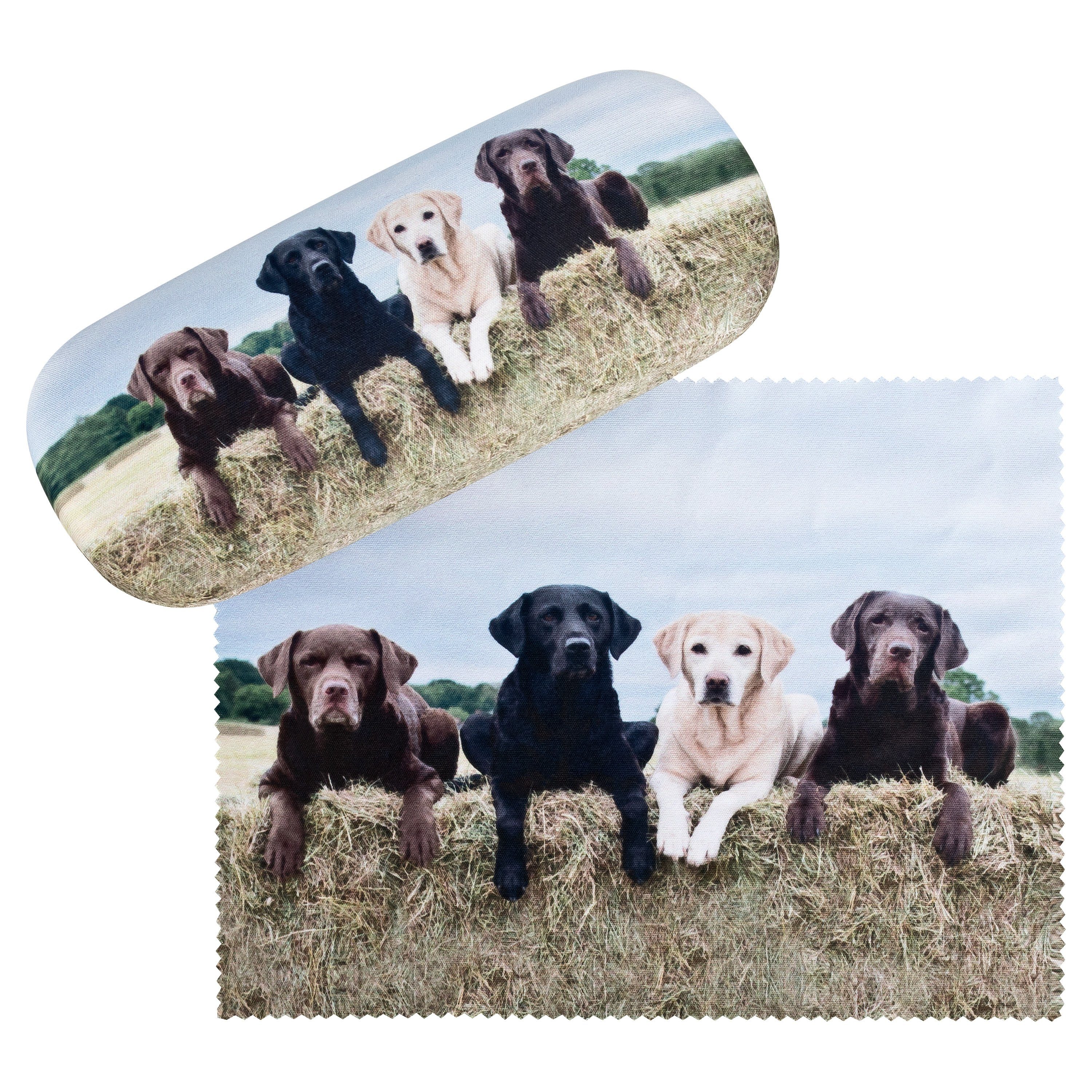von Lilienfeld Brillenetui Brillenetui Labrador Retriever Hund Brillenbox, stabiles mit Mikrofaser bezogenes Hardcase