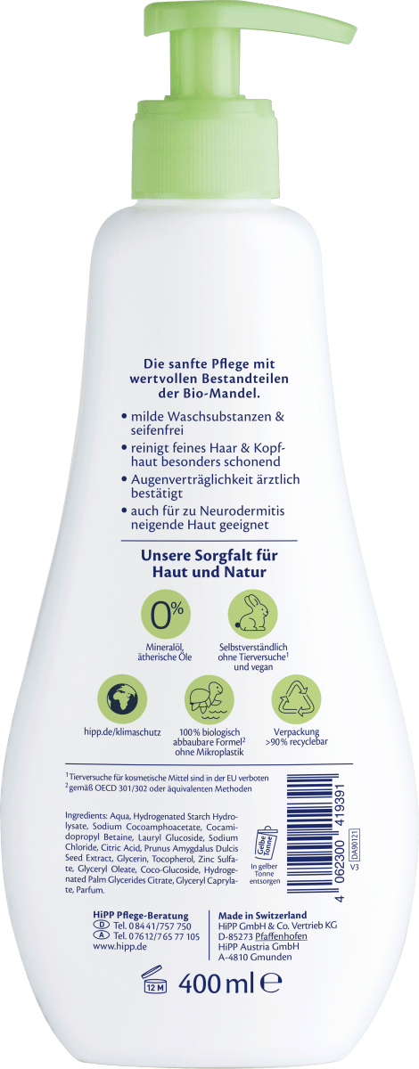 Baby Waschgel Haut & Haar sensitiv, 400 ml