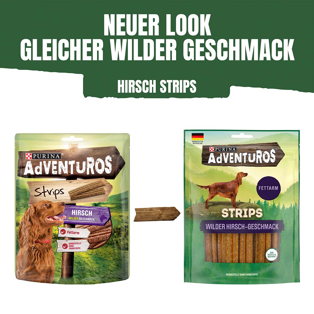 Purina AdVENTuROS Strips, Hundeleckerli fettarm mit Hirschgeschmack