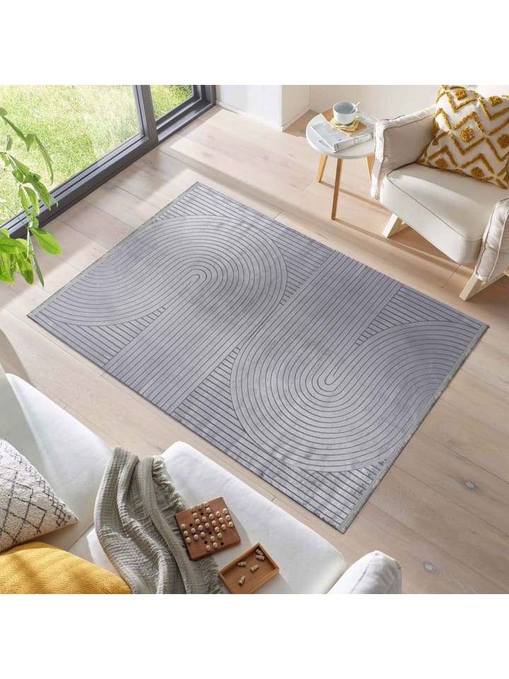 Teppich Boss Kurzflor Teppich Sofia Grau günstig kaufen 120 x 170 cm
