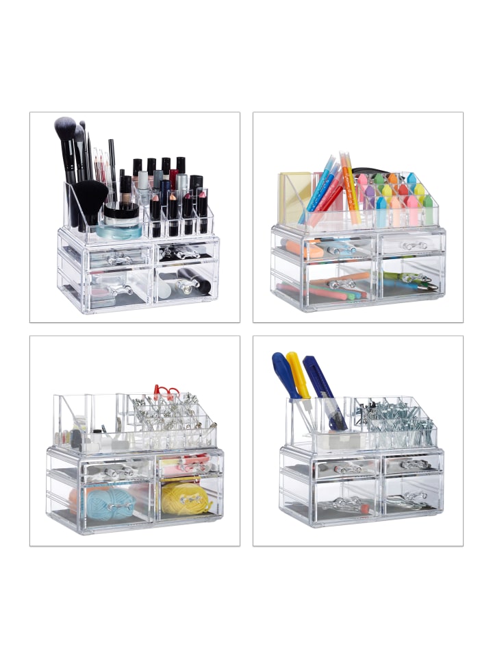 relaxdays Make Up Organizer in Transparent günstig kaufen onesize