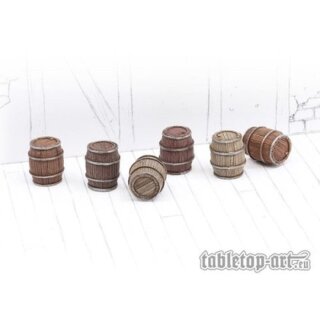 Hölzfässer Set 1 Kleine Fässer (6)