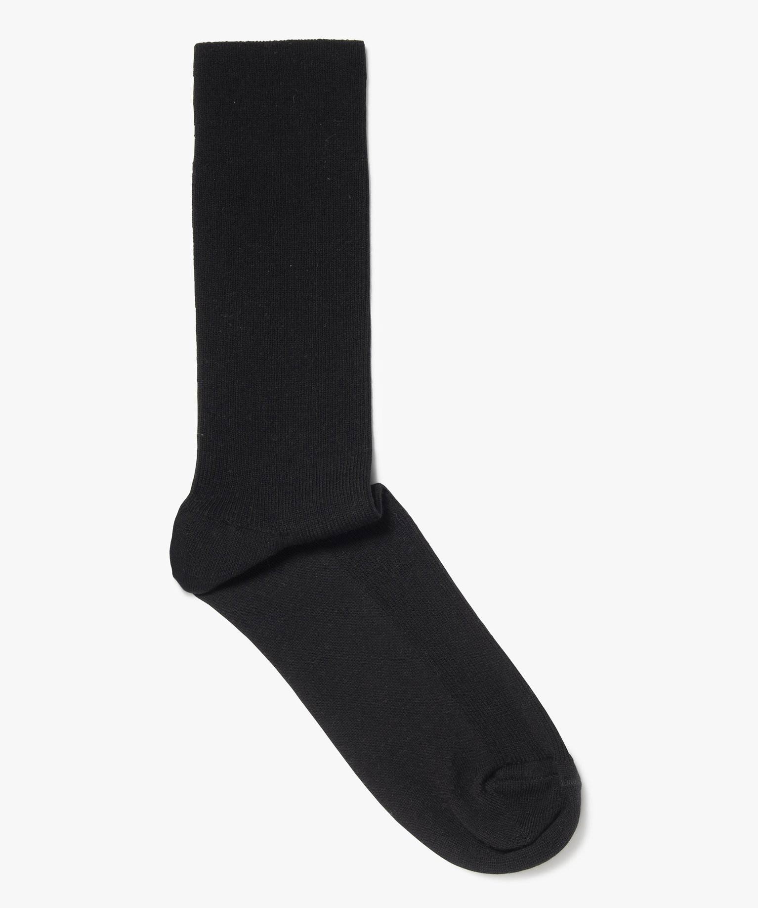 Chaussettes homme ctelées à tige haute non comprimante (... noir | GEMO