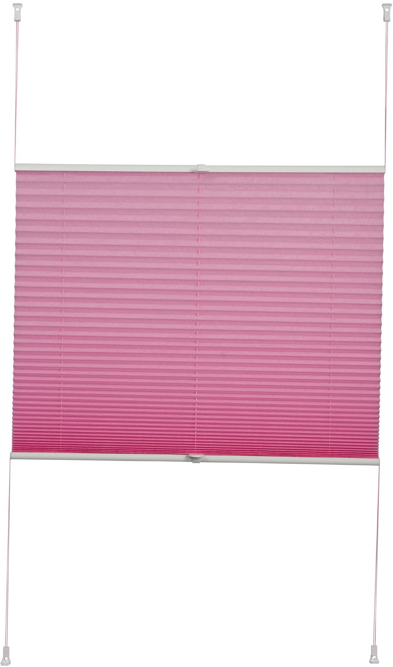 Plissee Klemmfix Pisa, K-HOME, Lichtschutz, ohne Bohren, verspannt, Klemmfix, Crushed-Optik
