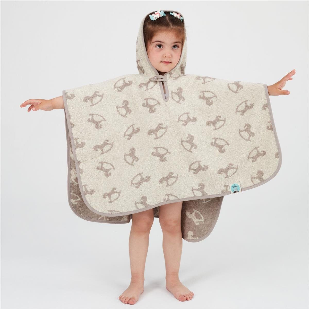 SEI Design Badeponcho Baby Kinder Badeponcho mit Kapuze, Schnittform Länge, Material, Ausstattung, Art Verschluss, Besondere Merkmale