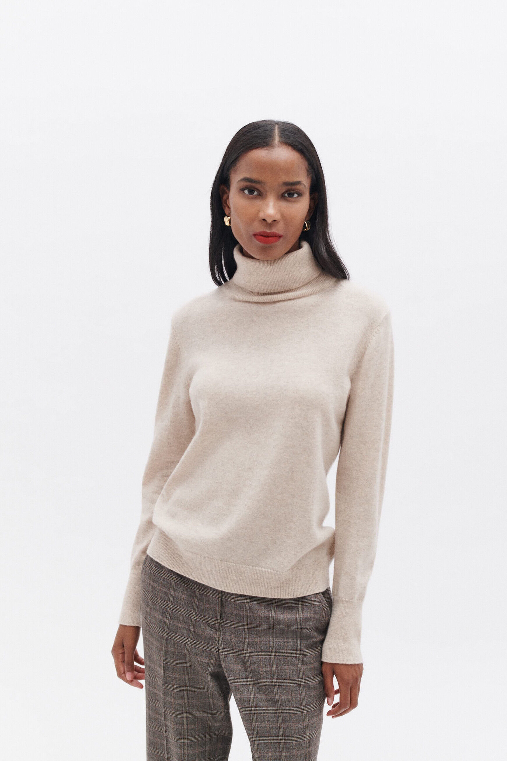 pull dylan b 100% cachemire beige femme