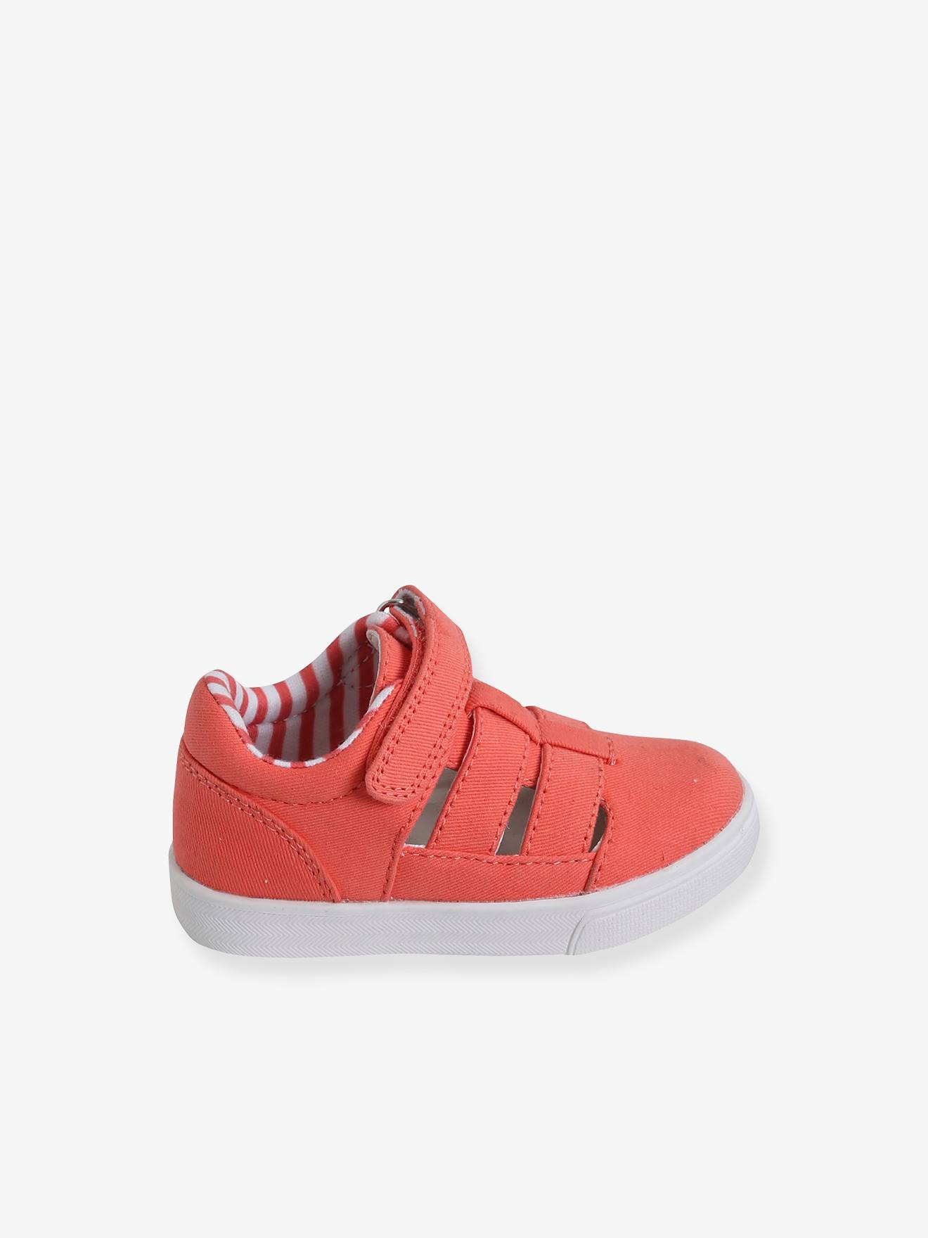 Salomés en toile bébé fille corail