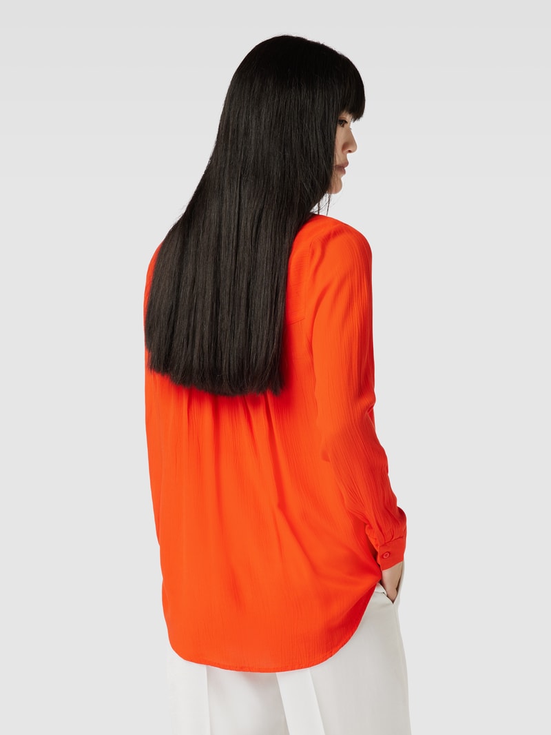 Blusenshirt mit V-Ausschnitt in dunkel orange