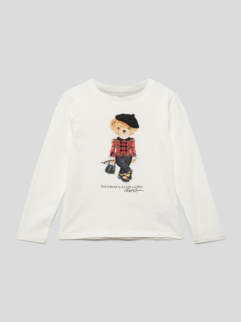 Longsleeve mit Motiv-Print in ecru