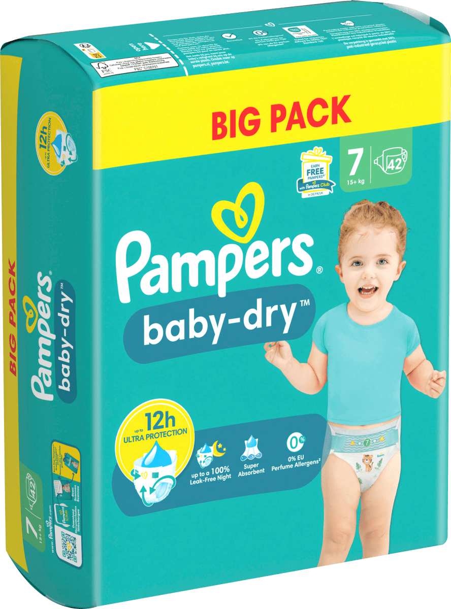 Windeln Baby Dry Gr.7 Extra Large (15+kg), Big Pack, 42 St