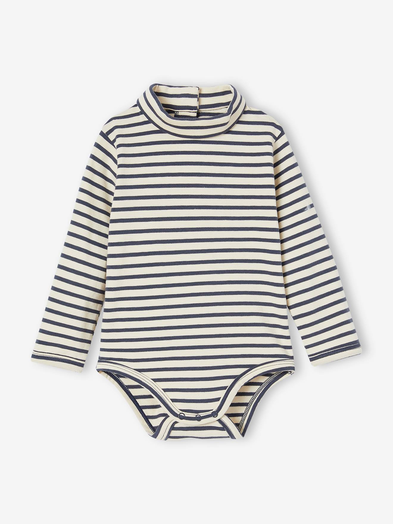 Vertbaudet 2er-Pack Baby Bodys mit Rollkragen Oeko-Tex - wollweiß