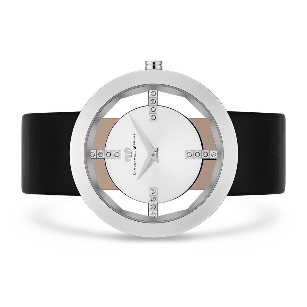 Rhodenwald & Söhne Montre à quartz Lucrezia en Cuir véritable en Noir Montre