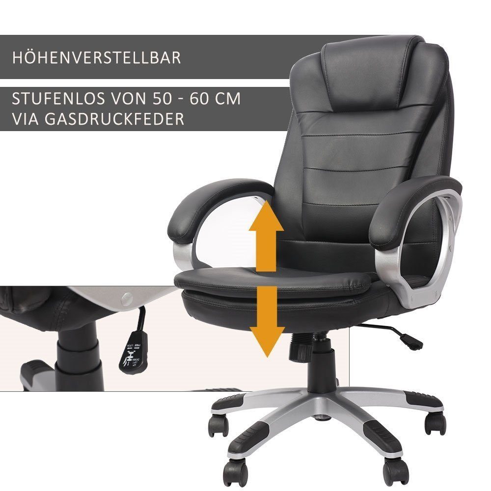 Melko Gaming-Stuhl Schreibtischstuhl Bürostuhl Chefsessel Bürosessel Computerstuhl 120 KG in Schwarz, Grau & Weiß für Office Gaming Arbeit im Racing Design Schalensitz Drehstuhl (Stück)