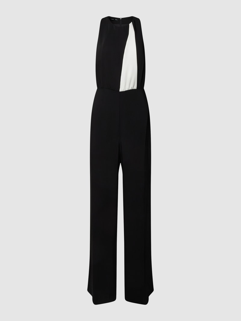 Jumpsuit mit Kontrast-Detail Modell 'CHELSIE' in schwarz